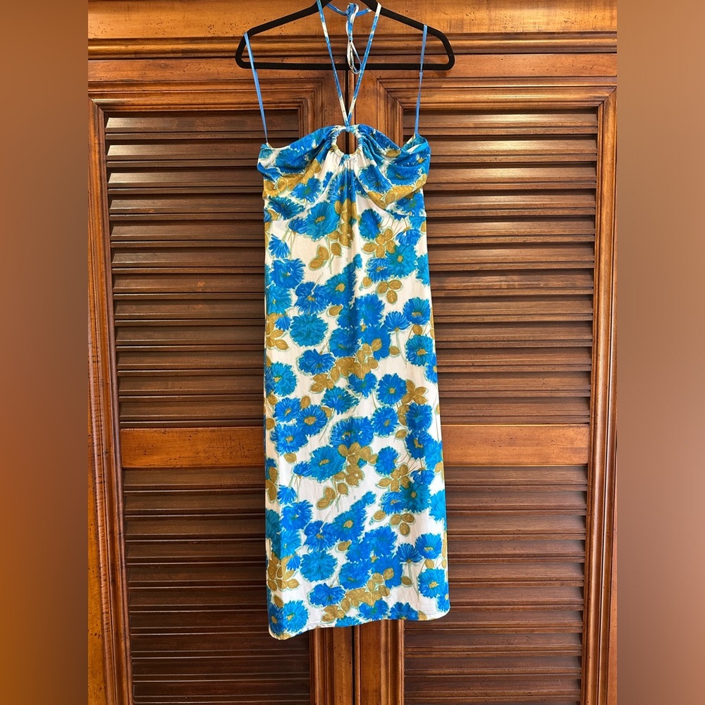 Flora Bea NWT Olivia  Dress in Pensacola Beach Pattern Sz L MIRI MAXI
